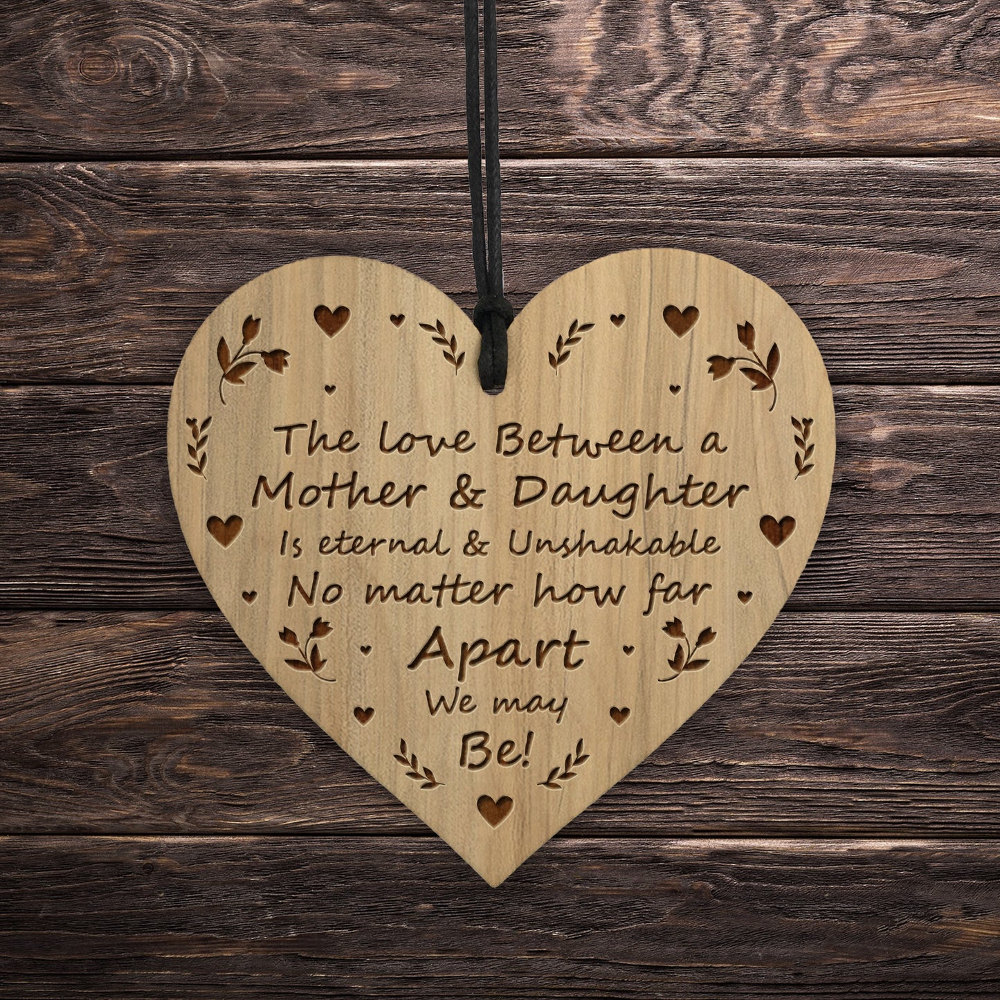 Mother And Daughter Gift Keepsake Engraved Heart Mum Daughter