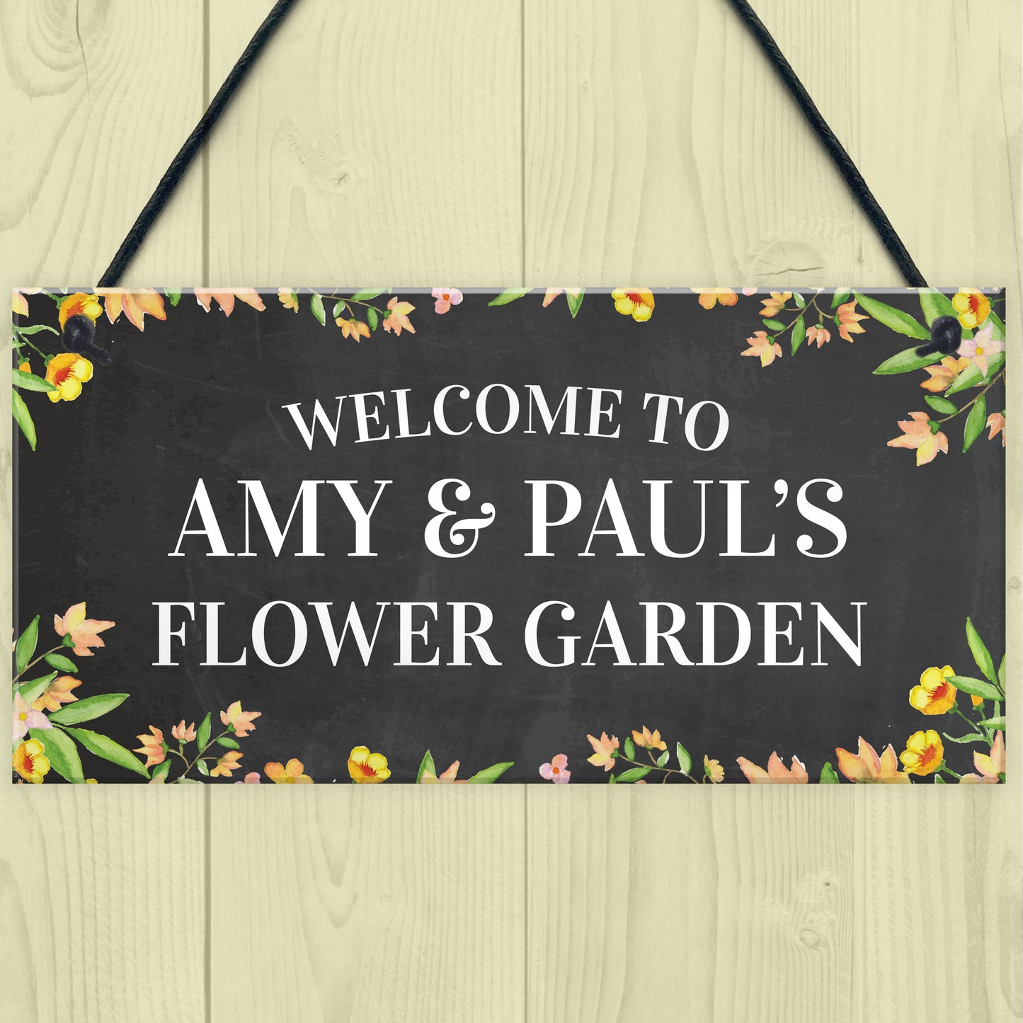 Personalised Flower Garden Sign Hanging Garden Decor Shed Sign