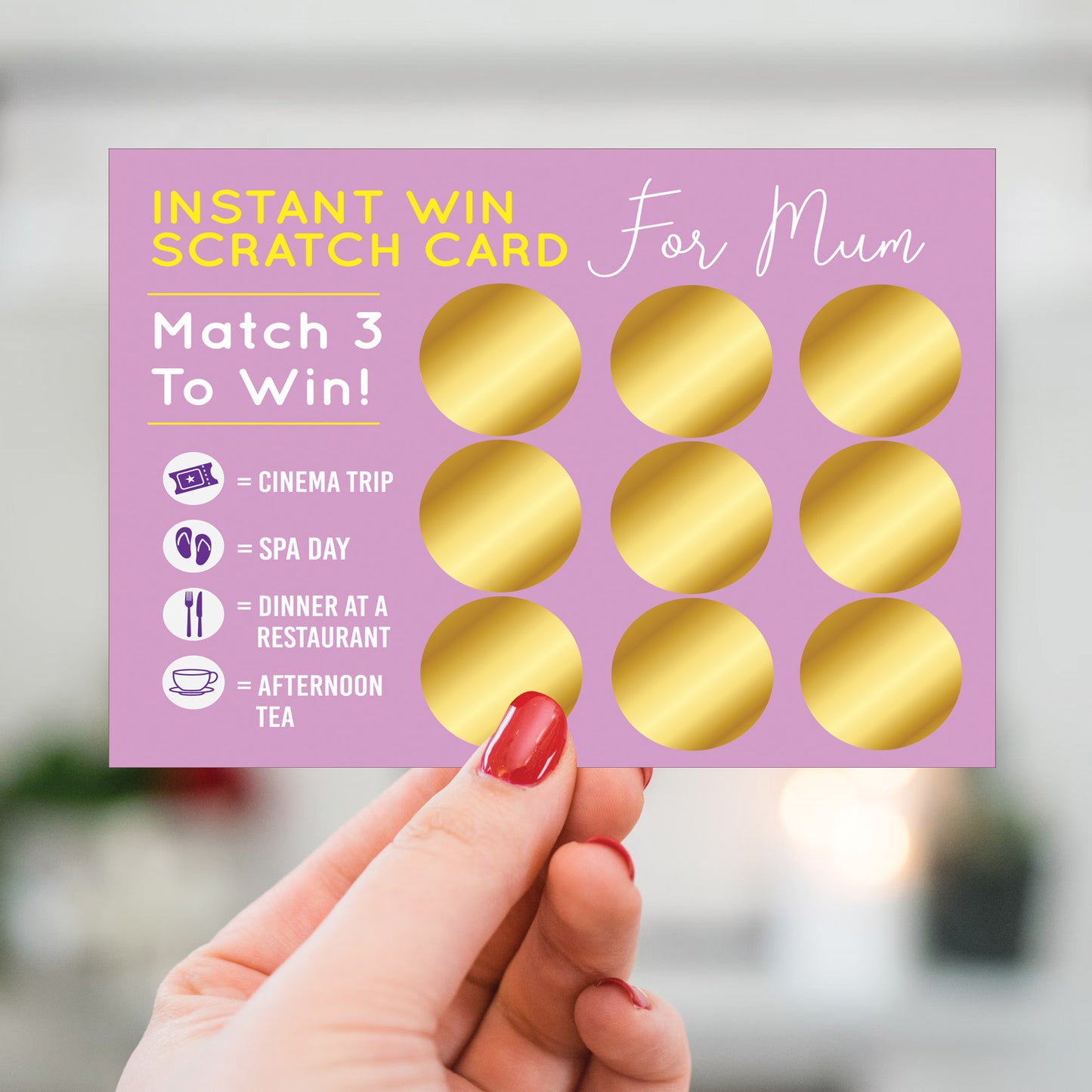 Mum Scratch Card Mothers Day Birthday Gift for Mum Surprise Card