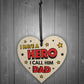 Dad Gifts For Fathers Day Birthday Wood Heart Superhero Theme