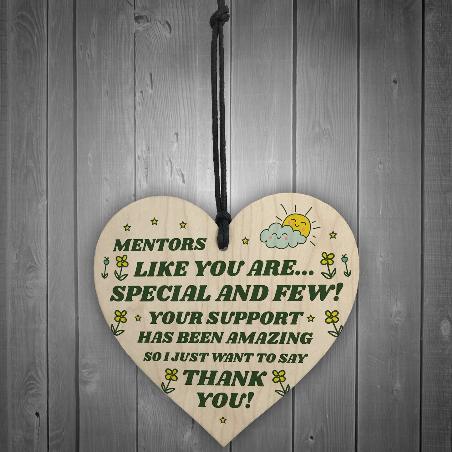 Special Thank You Friend Gift Wood Heart Mentor Gift Poem