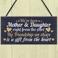 Mother And Daughter Keepsake Gift For Christmas Birthday Sign