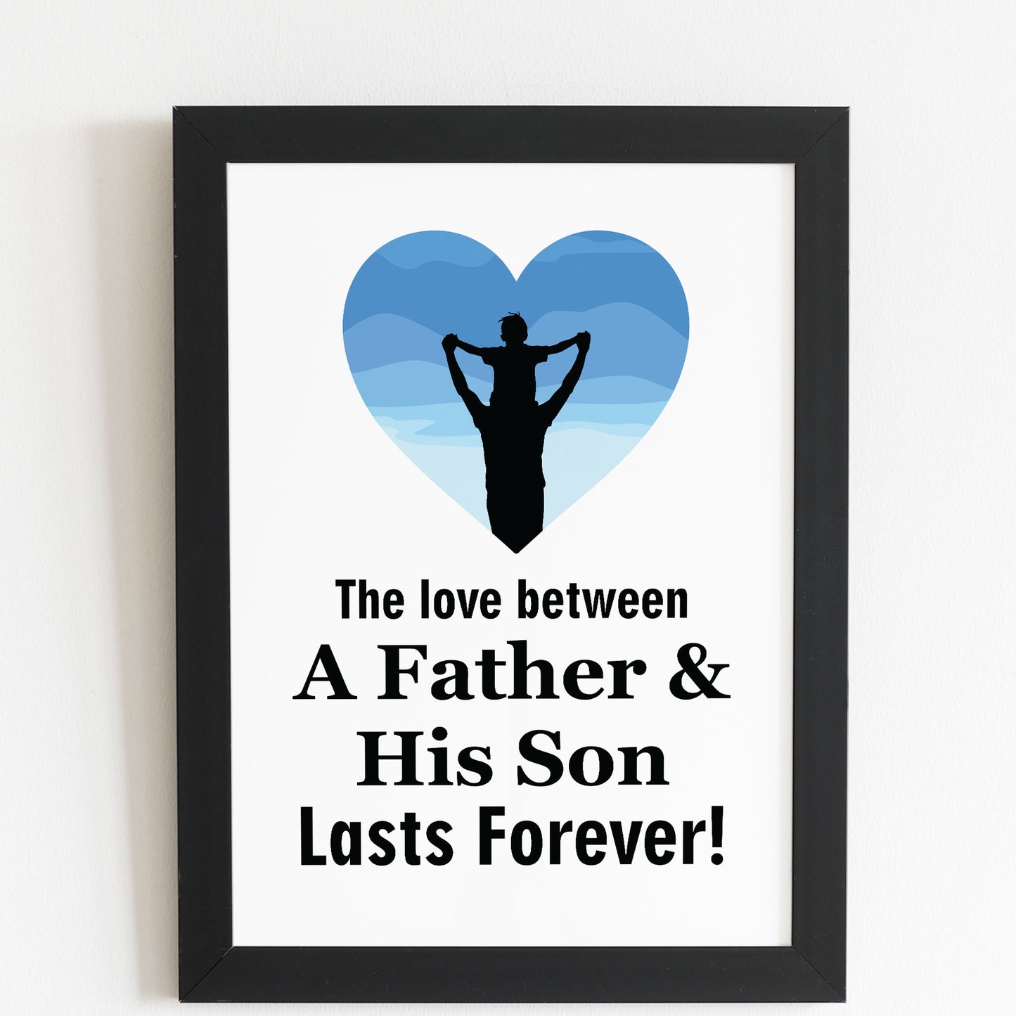 Father And Son Framed Print Fathers Day Gift For Dad From Son