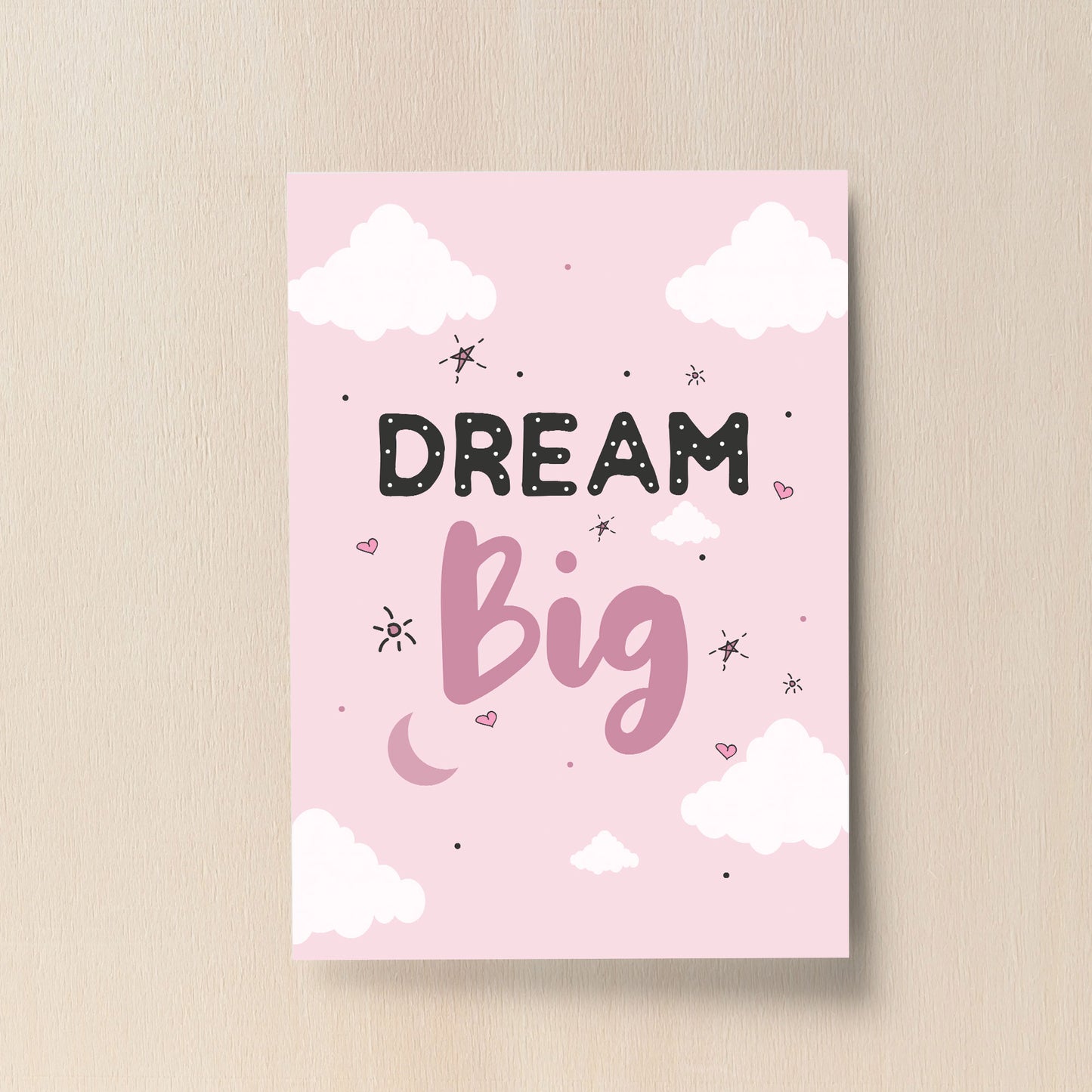 DREAM BIG Pink Bedroom Decor Girls Bedroom Nursery Accessories