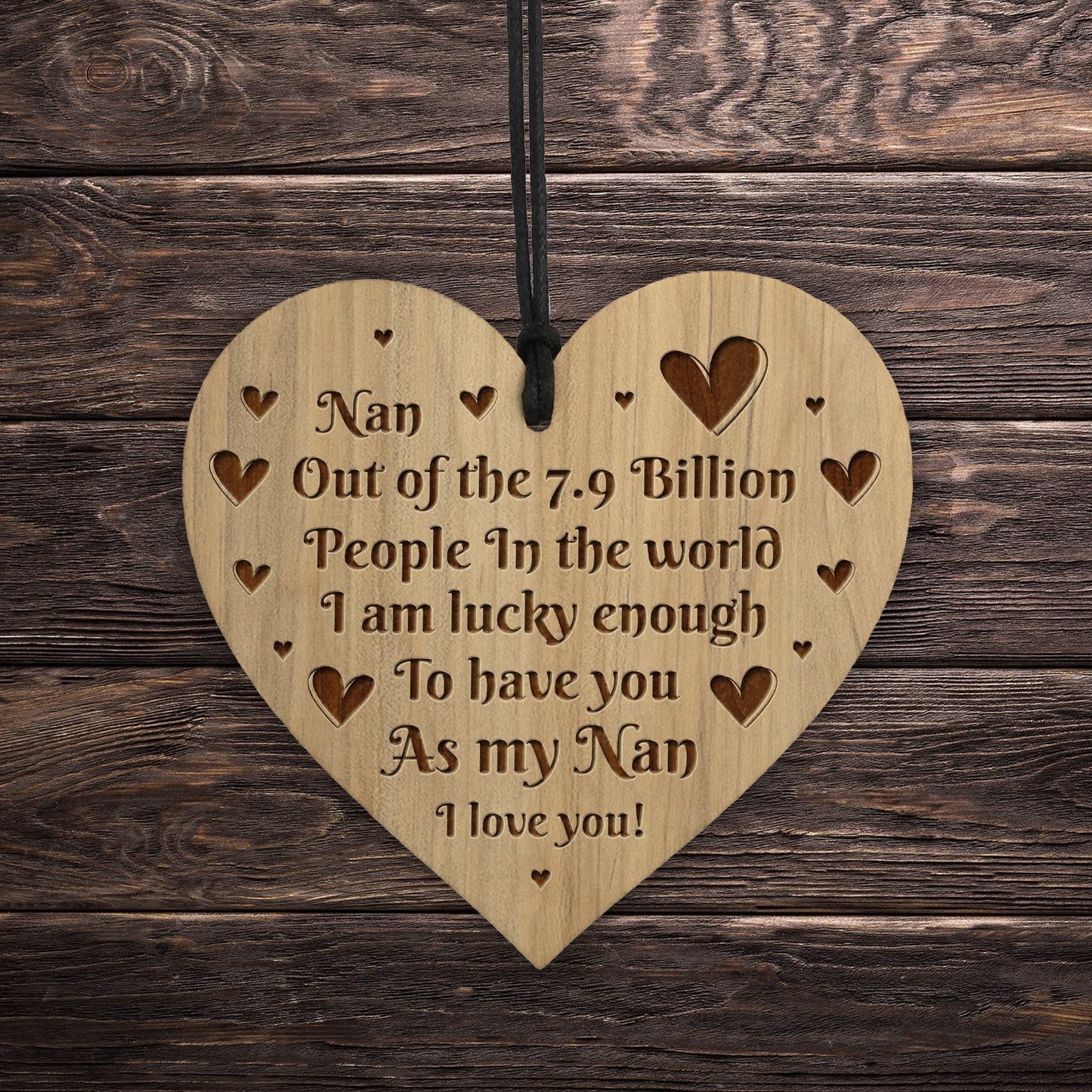 Birthday Christmas Gift For Nan Engraved Heart Gift For Her