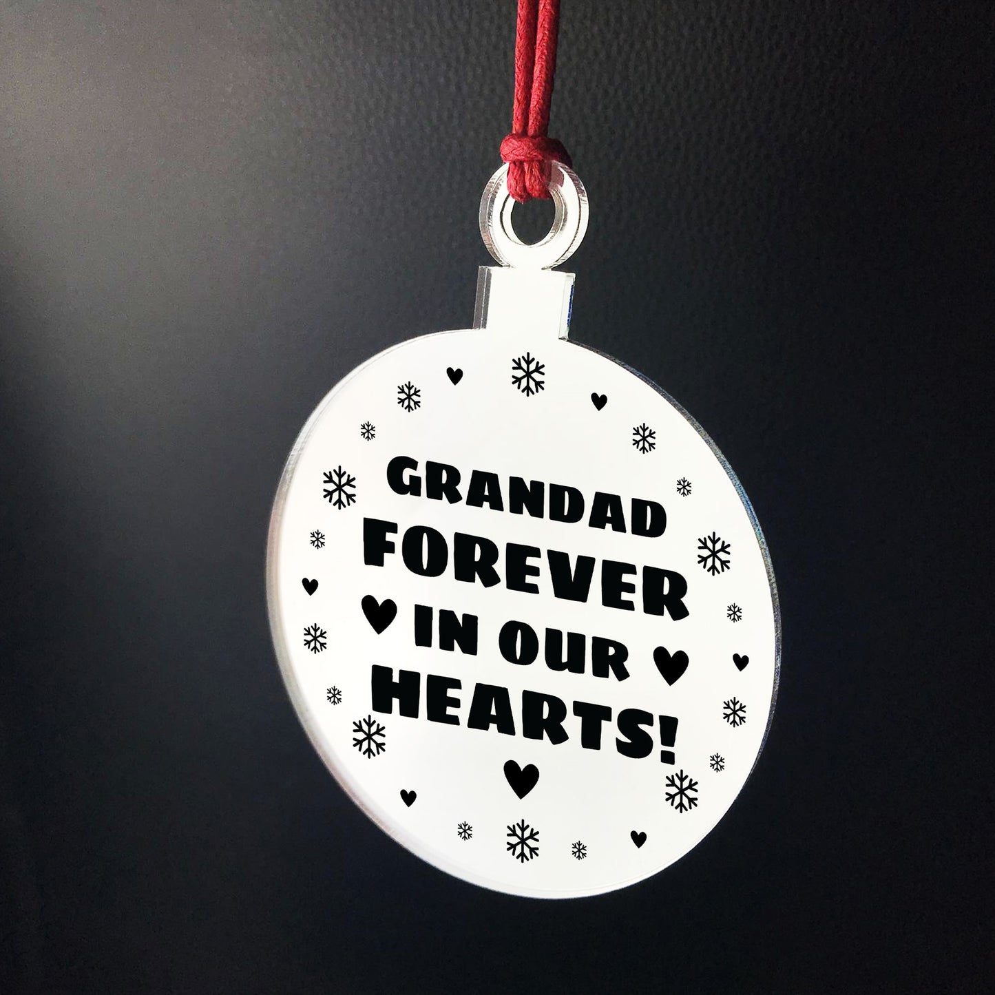 Hanging Acrylic Memorial Christmas Decoration For Grandad