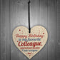 Birthday Colleague Gift Wooden Heart Friendship Sign THANK YOU
