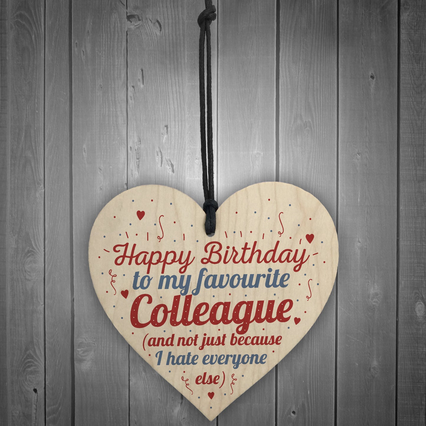 Birthday Colleague Gift Wooden Heart Friendship Sign THANK YOU