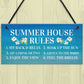 Summer House Rules Hanging Garden Shed Sign Home Decor Sign