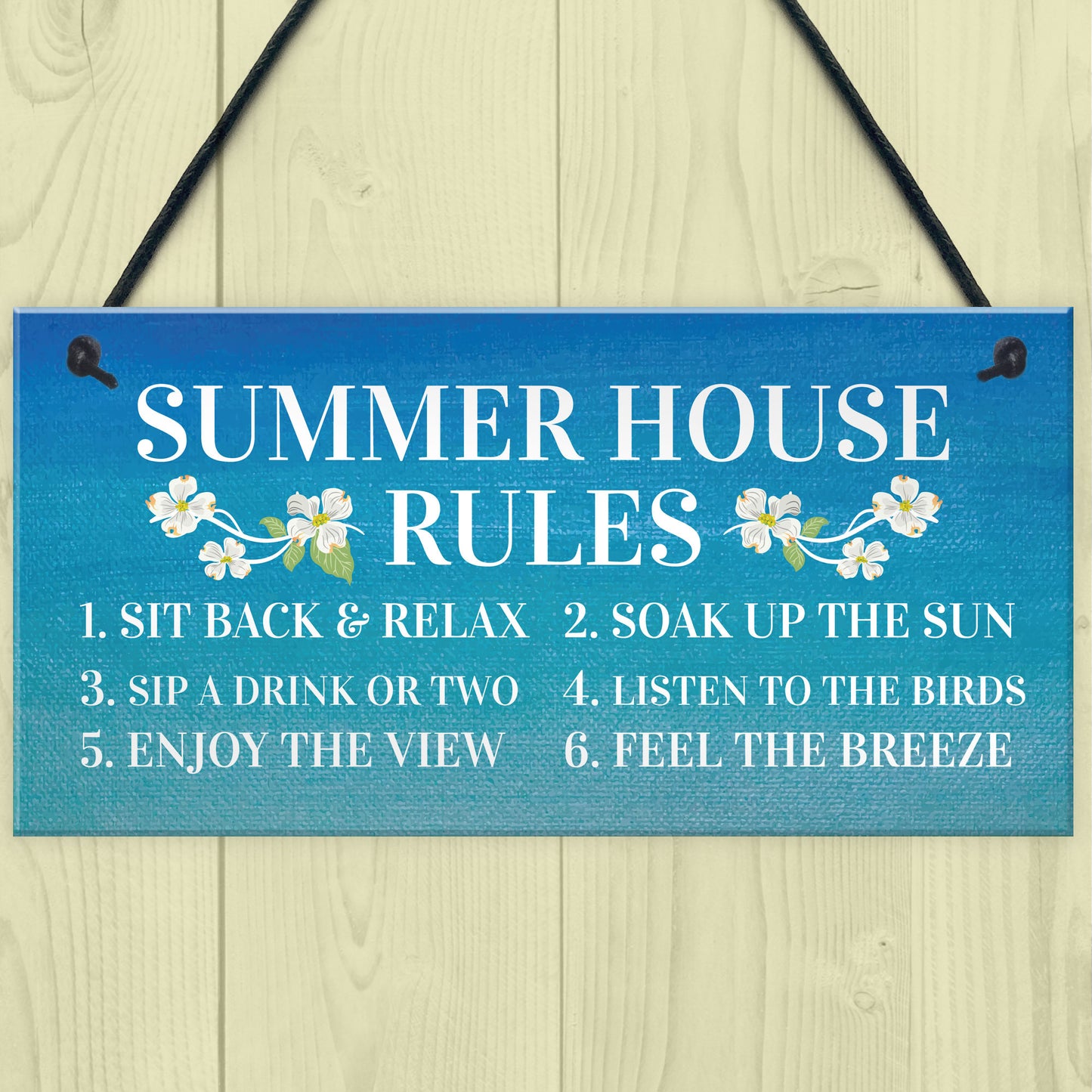 Summer House Rules Hanging Garden Shed Sign Home Decor Sign