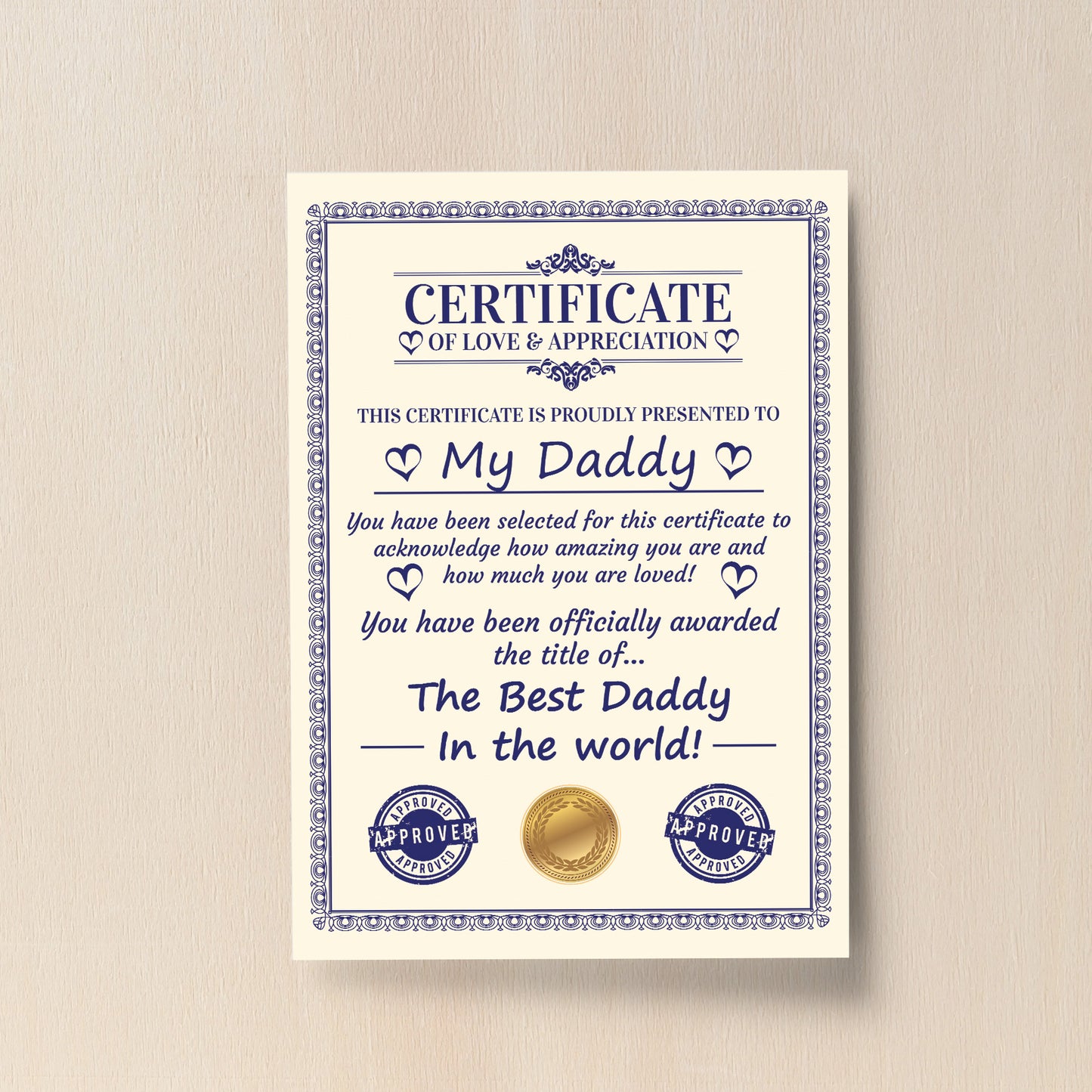 Novelty Gift For Daddy Print Funny Daddy Birthday Gift Thankyou