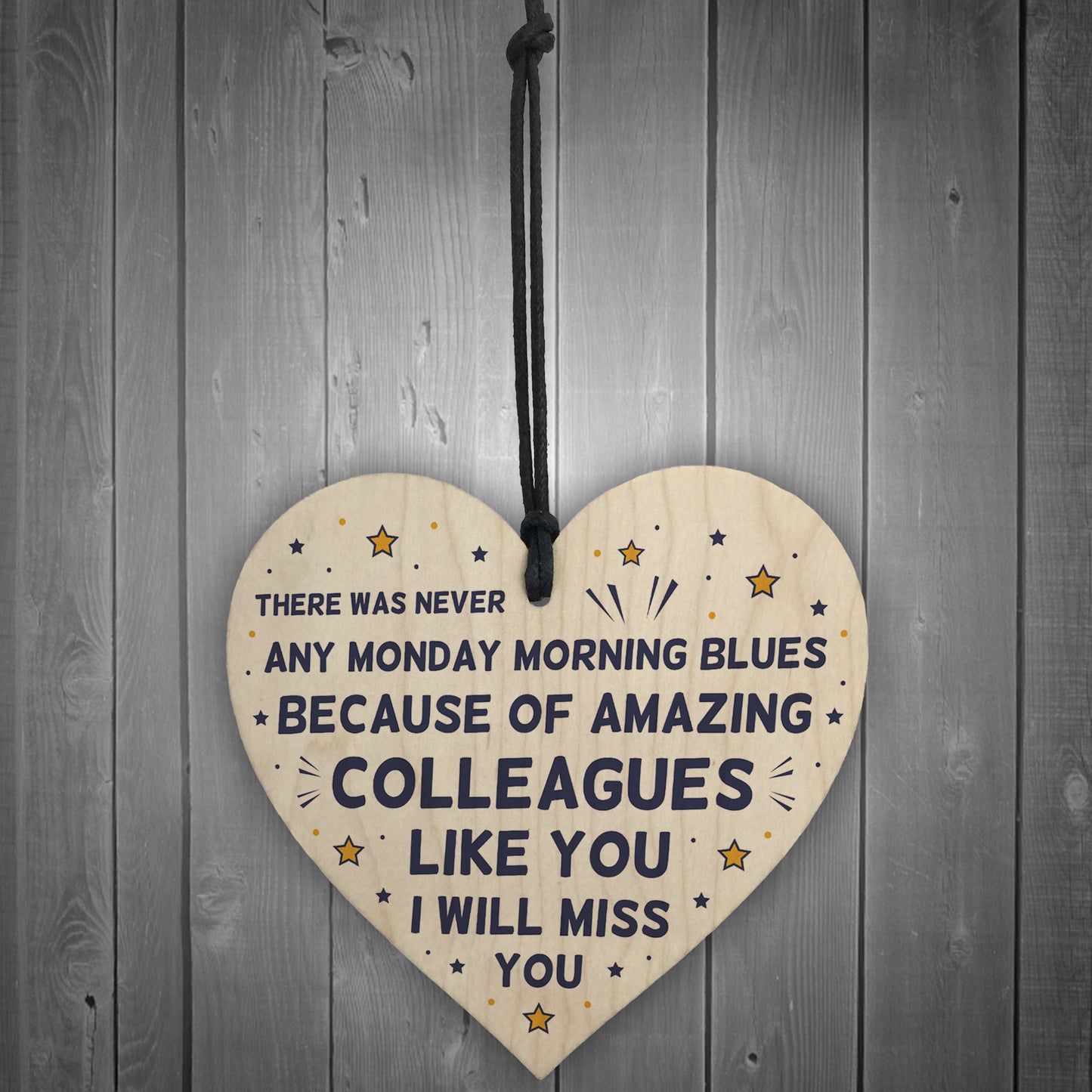 Colleague Gift Wooden Hanging Heart Leaving Gift For Colleague