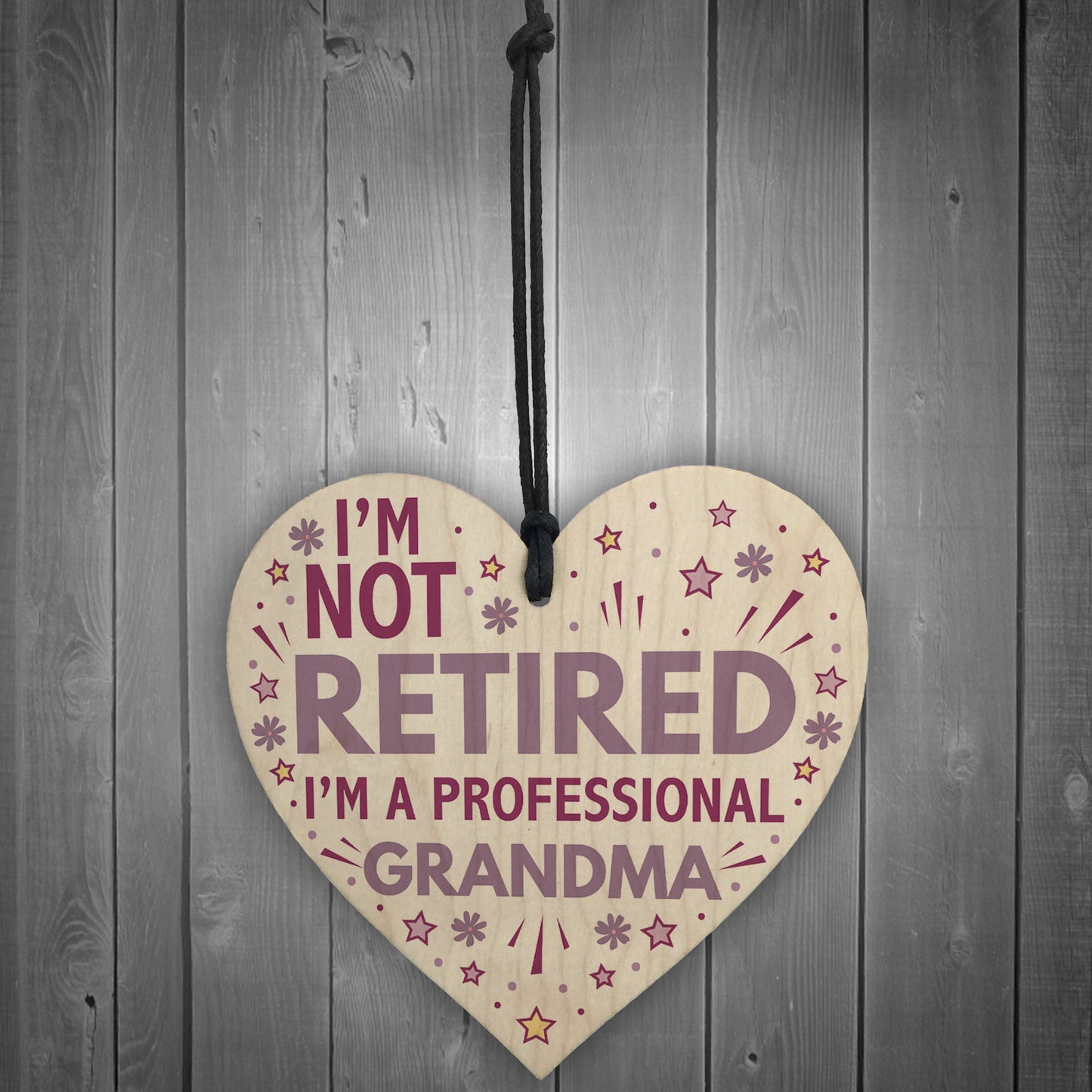 GRANDMA Gift Wooden Heart Plaque Grandma Birthday Xmas Gift