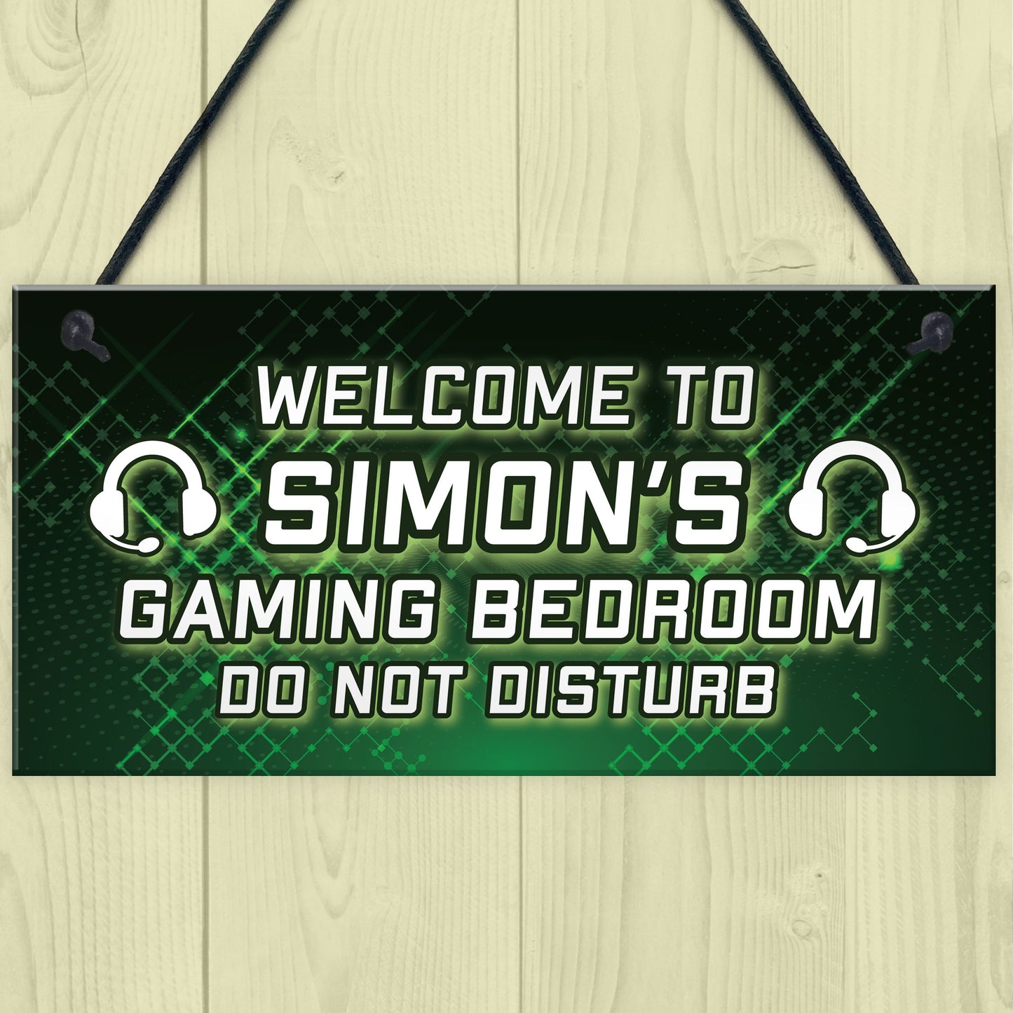 WELCOME Sign For Gaming Room Door Sign PERSONALISED