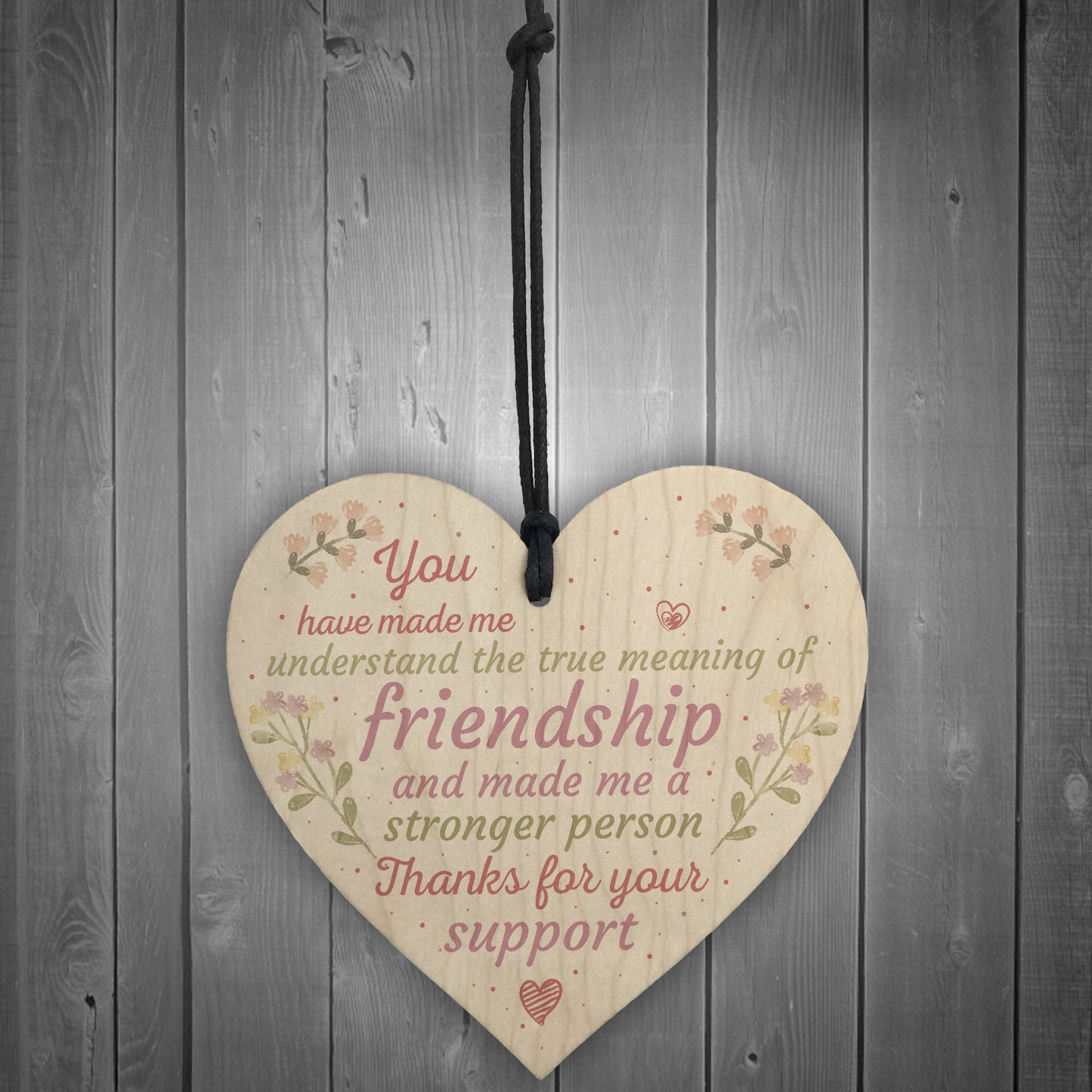 Friendship Sign Best Friend Gift Wooden Heart Sign Thank You