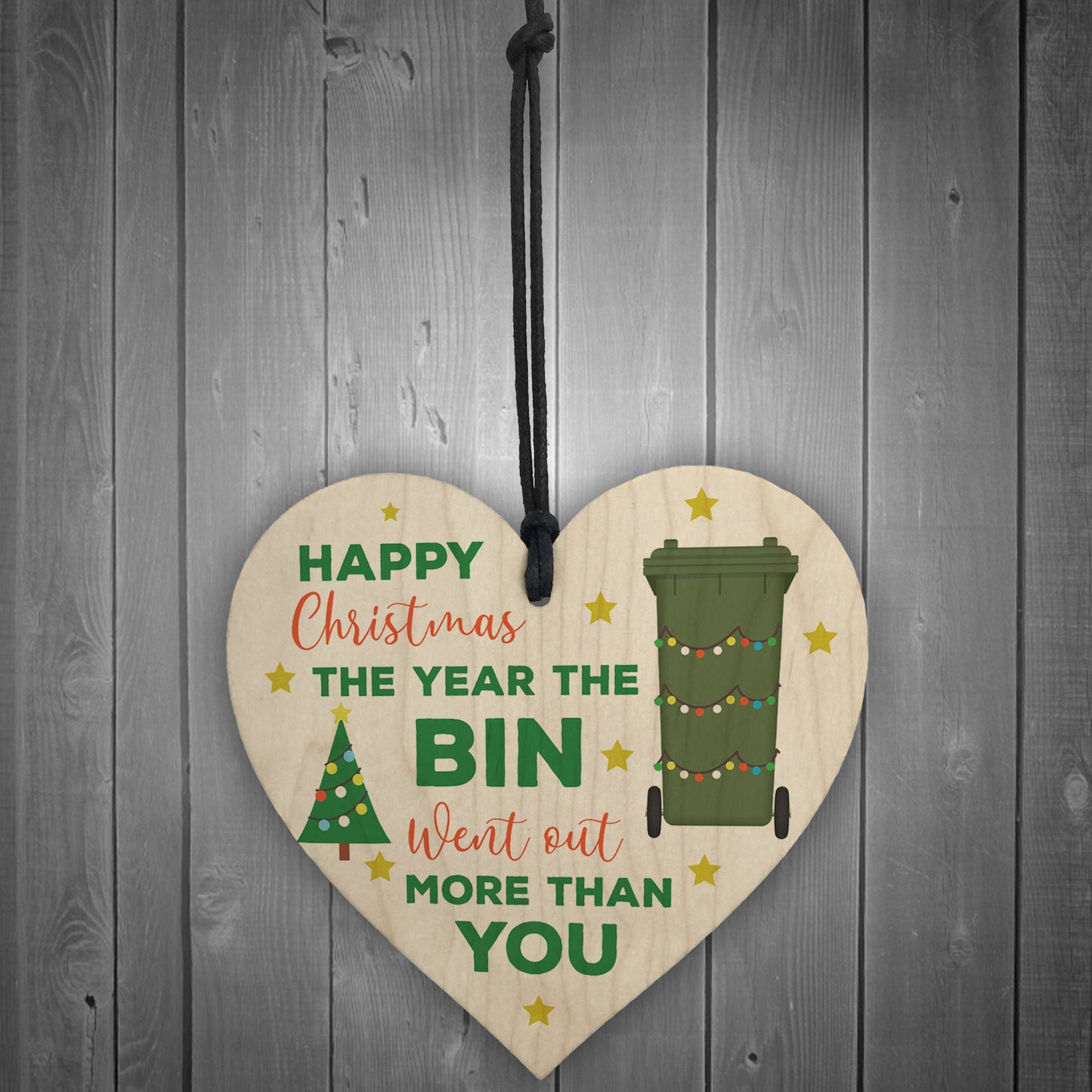 Funny Rude Christmas Gift Wood Heart Lockdown Memory Gift