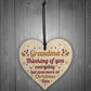 GRANDMA Memorial Christmas Bauble Wooden Heart Plaque Gift