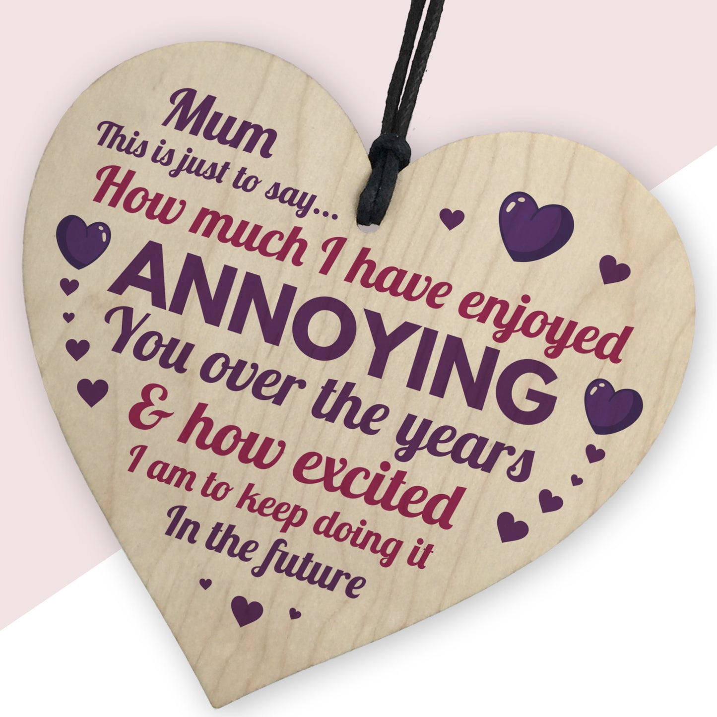 Joke Gift For Mum Birthday Christmas Funny Wood Heart Mum Gift