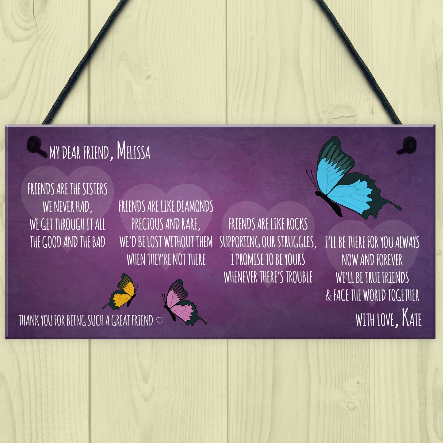 Friends are the.. Personalised Hanging Plaque Friendship Gift
