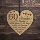 Funny 60th Birthday Gift For Him Her Engraved Wood Heart