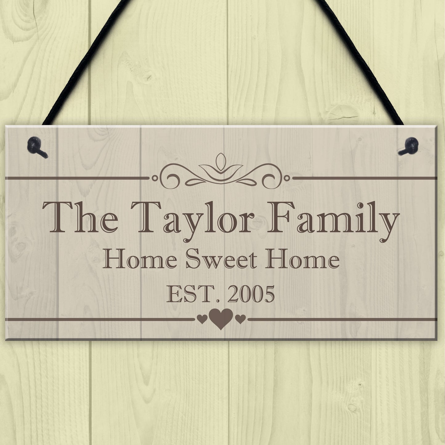 Pesronalised The Family Home Sweet Home Hanging Plaque Sign