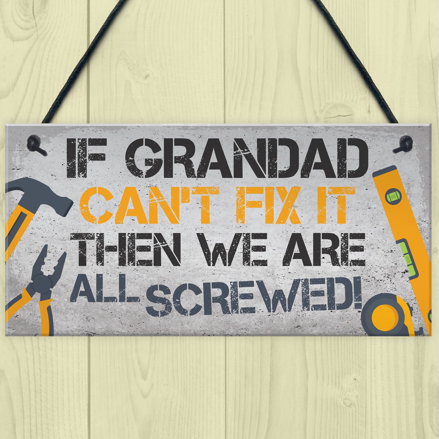 Grandad Fix It Man Cave Sign Garage Shed Wall Sign Birthday Xmas