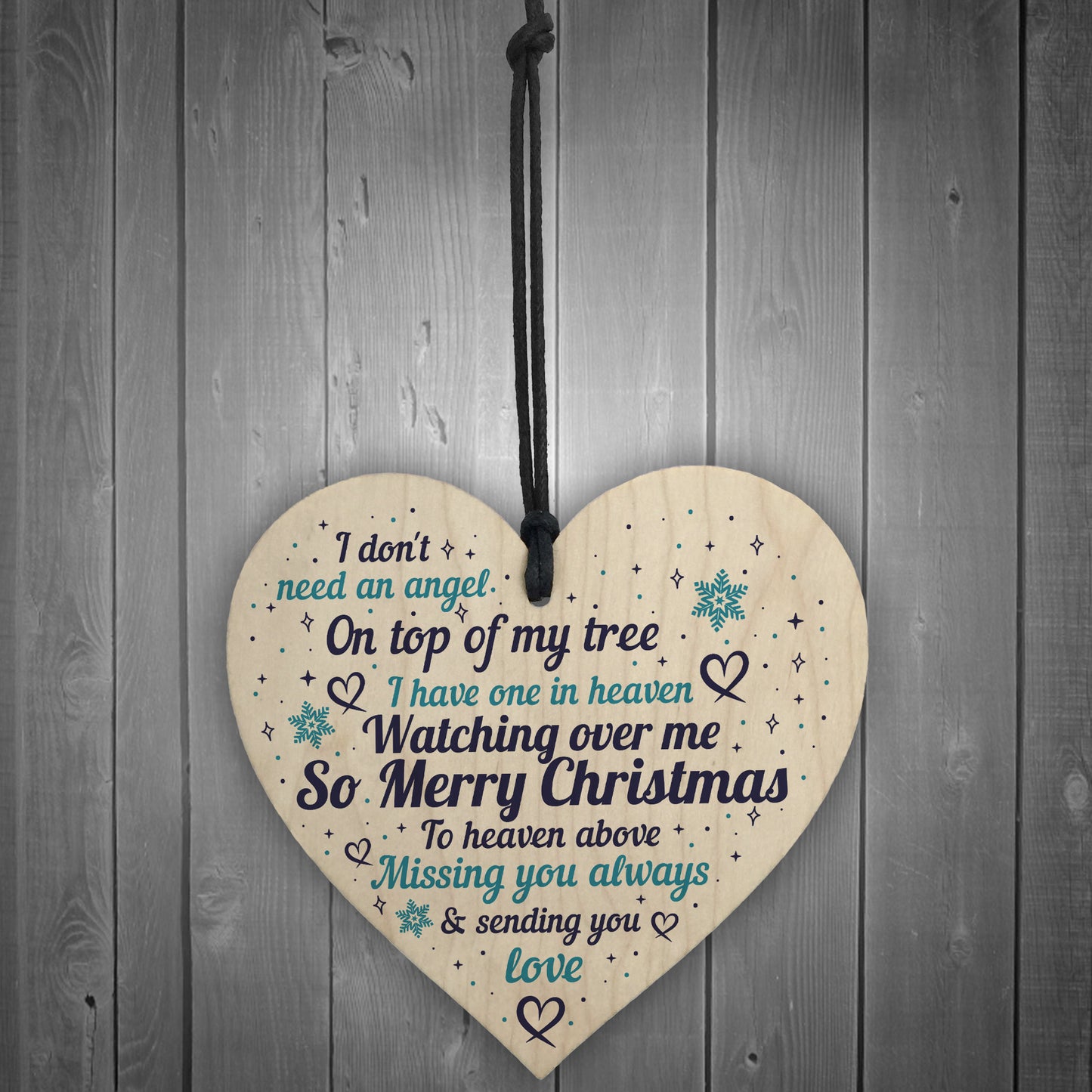 Memorial Christmas Decorations Xmas Tree Baubles Wood Heart