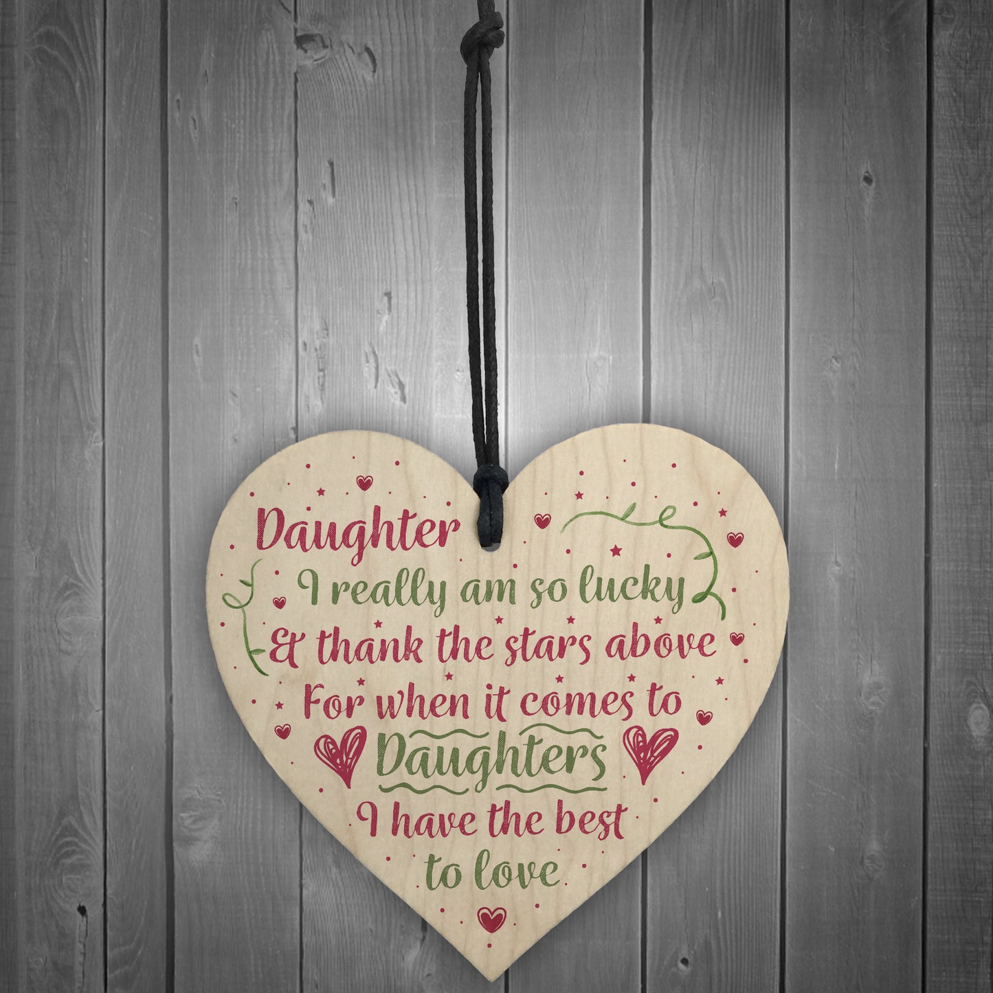 Handmade Gift For Daughter Wooden Heart Chic Birthday Plaque