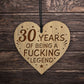Funny Humorous 30th Birthday Gift For Men Women Engraved Heart
