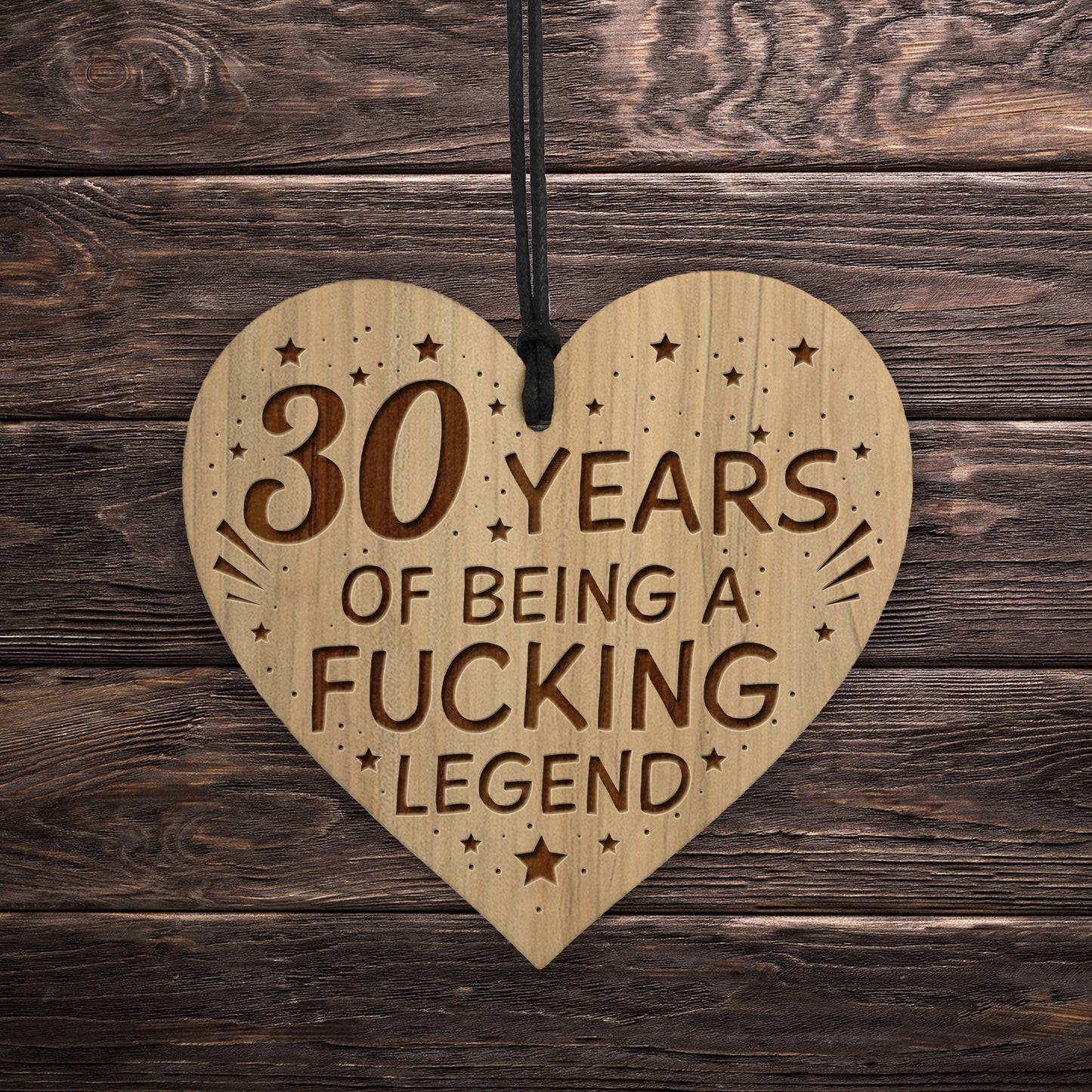 Funny Humorous 30th Birthday Gift For Men Women Engraved Heart