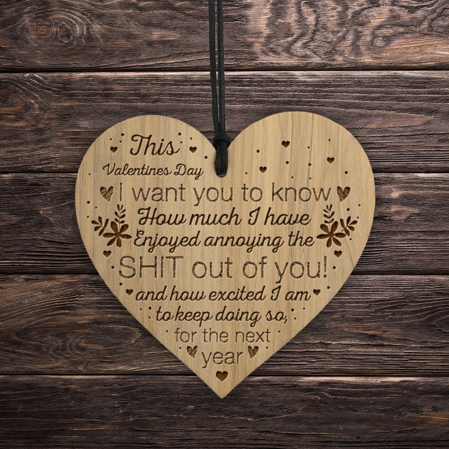 Funny Rude Valentines Gift For Him Her Engraved Heart Husband
