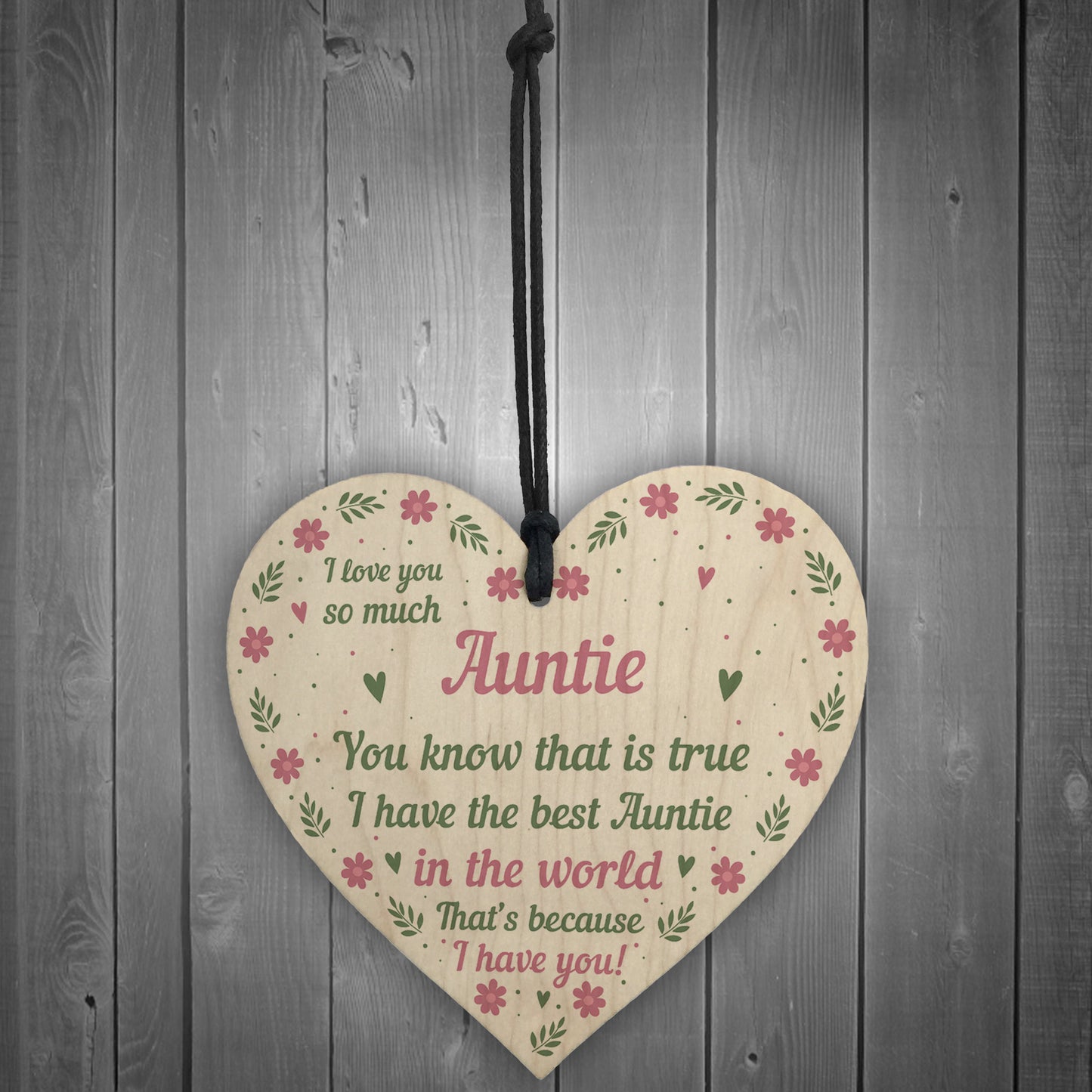 Best Auntie Gift Wooden Heart Birthday Xmas Gifts For Auntie
