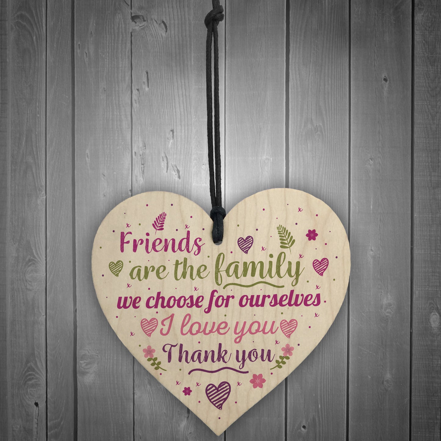 Handmade Friendship Plaque Best Friend Sign Wood Heart Gift