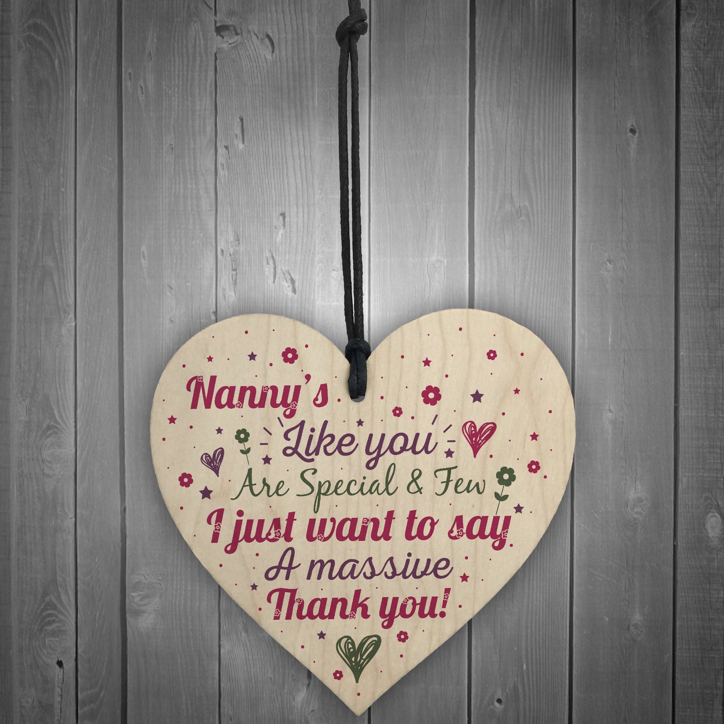 Thank You Gifts for Nanny Nan Granny Grandma Wood Heart Sign