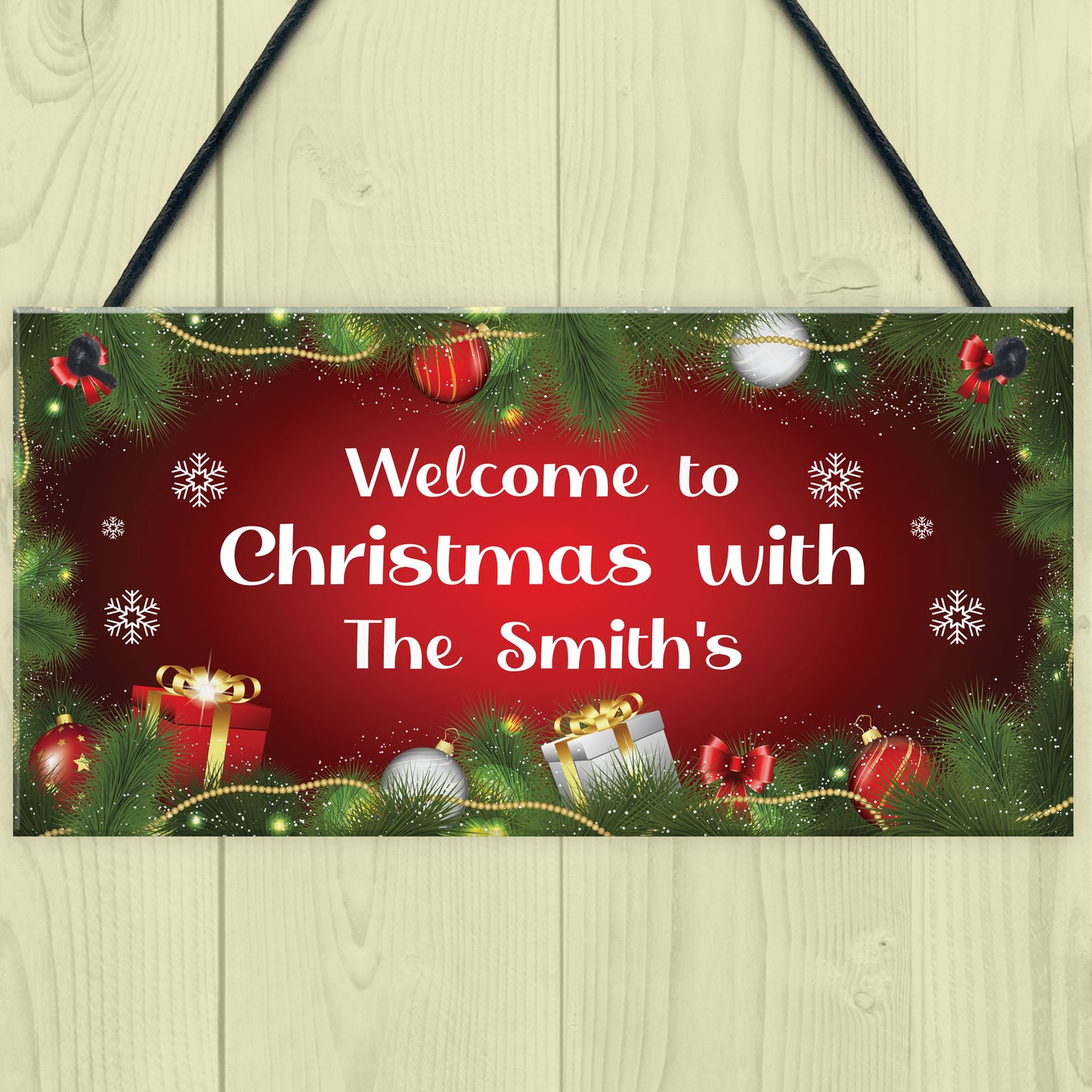 PERSONALISED Family Sign For Christmas Hanging Christmas Decor