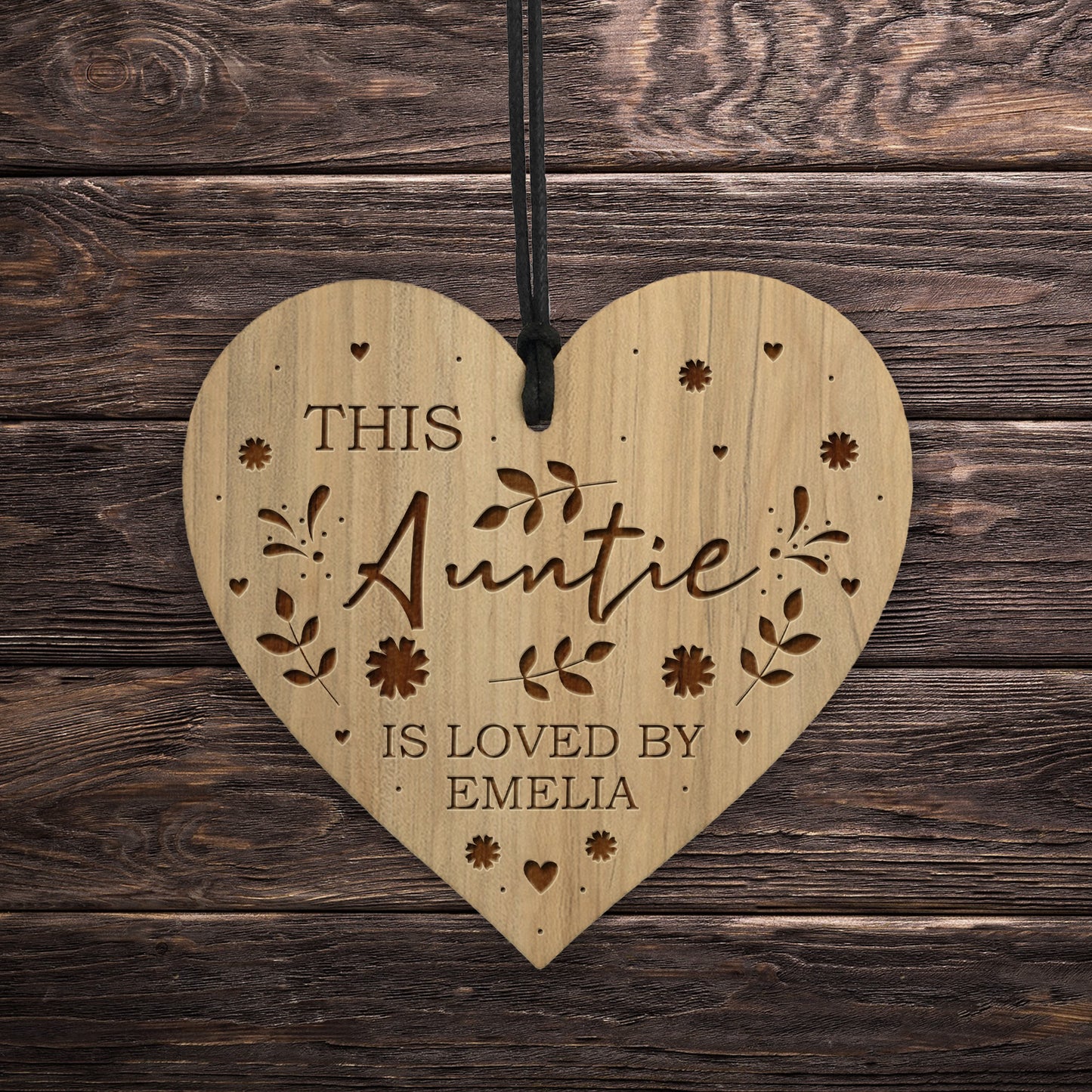 Auntie Gifts For Birthday Christmas Personalised Engraved Heart