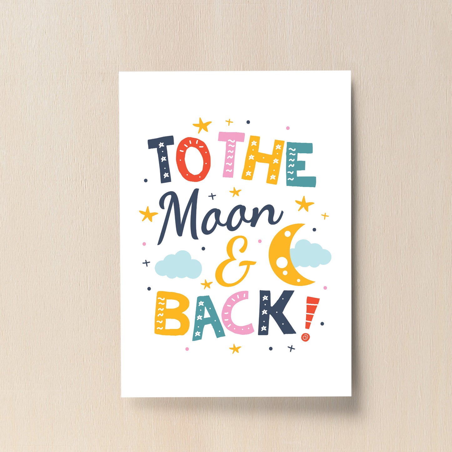 Nursery Print Moon And Back Child Kids Room Pictures Wall Art