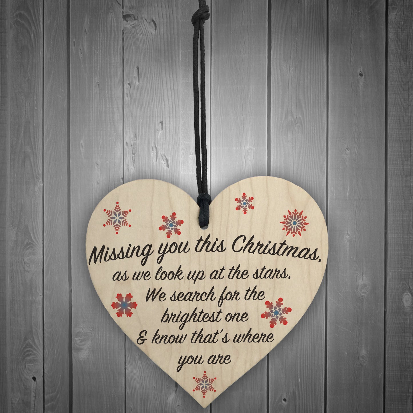 Missing You This Christmas Stars Hanging Heart Plaque