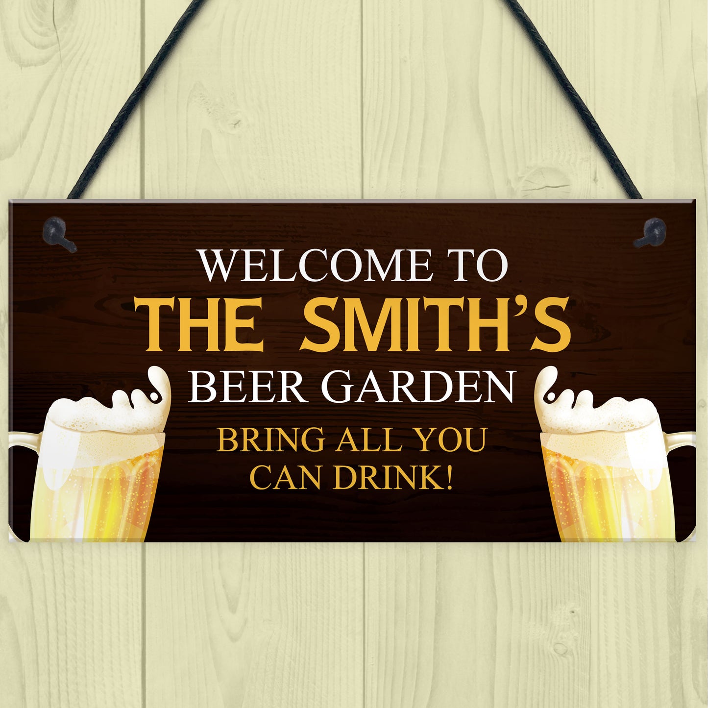 Funny Beer Garden Sign Personalised For Man Cave Bar Pub Alcohol