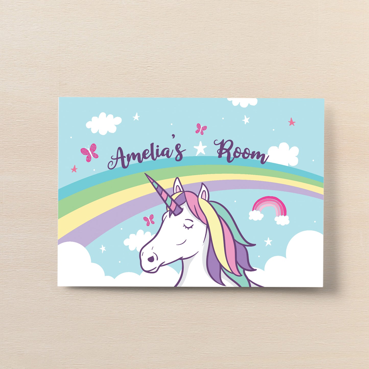 Girls Personalised Unicorn Bedroom Door Sign Birthday Daughter