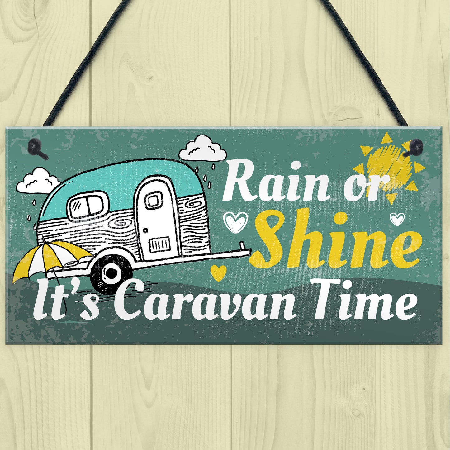 Funny Caravan Sign Caravan Time Novelty Hanging Door Wall Plaque