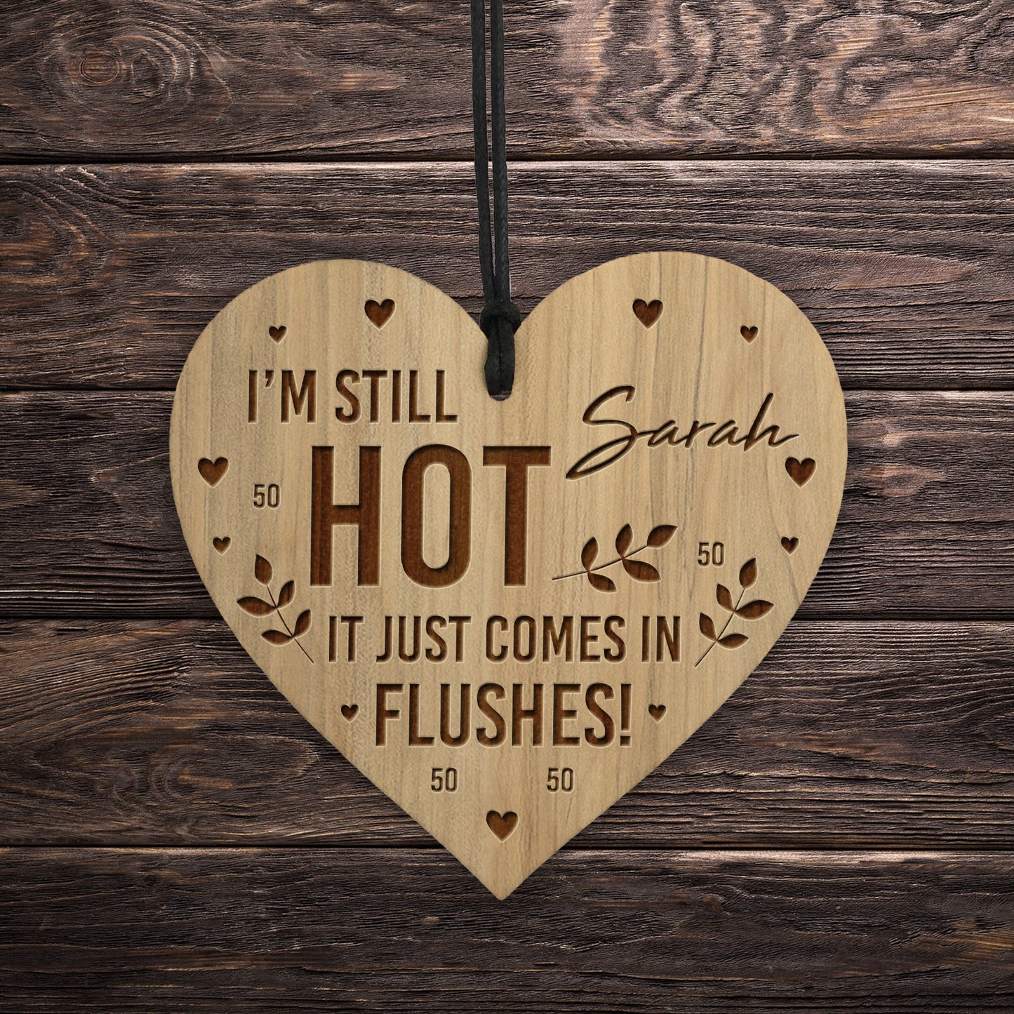 Funny 50th Birthday Gift For Her Engraved Heart 50th Birthday