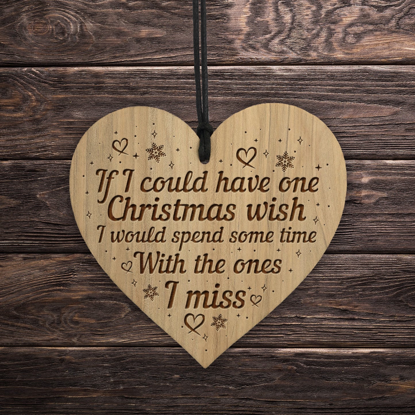 Beautiful Memorial Christmas Decoration Engraved Heart Bauble