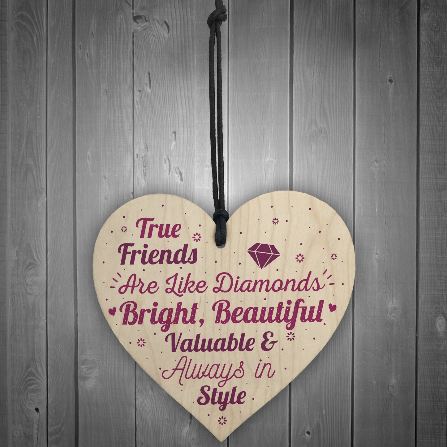 True Friends Friendship Gift Handmade Wooden Heart Birthday Gift