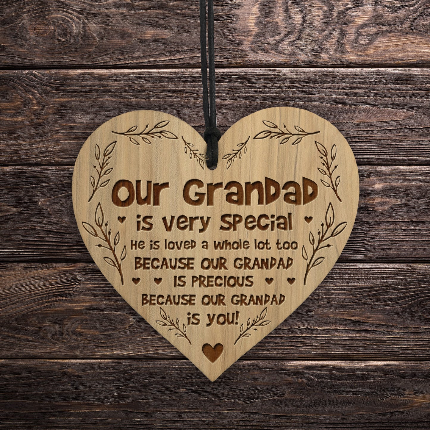 Grandad Gifts Birthday Engraved Heart Grandad Christmas Gift