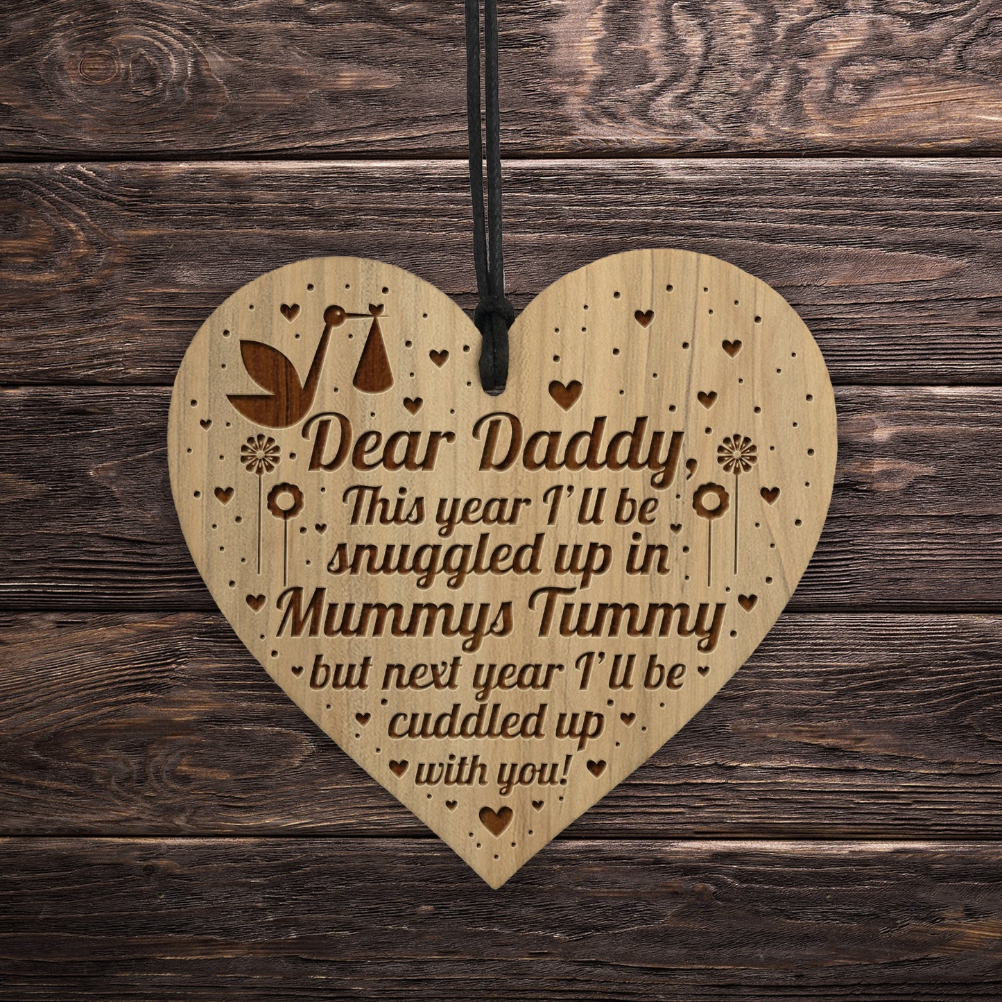 Daddy To Be Sign Baby Shower Gift Engraved Heart Bump Gifts