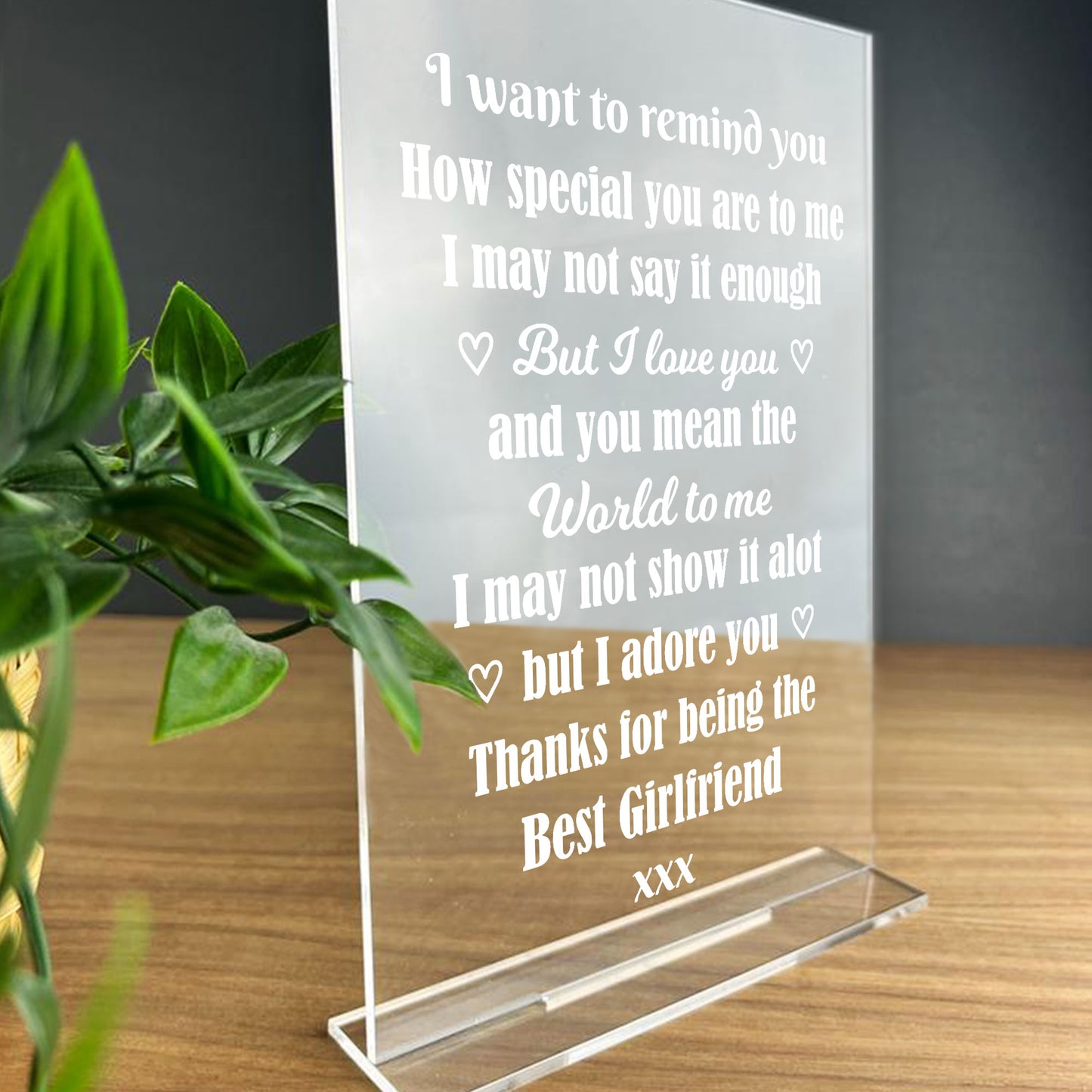 Girlfriend Gifts Standing Acrylic Plaque Girlfriend Birthday