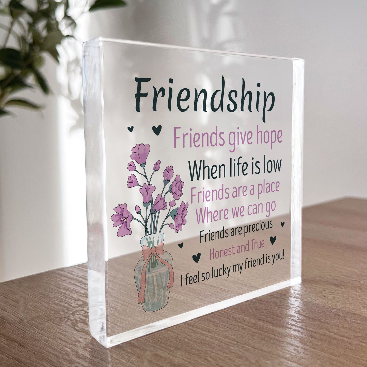 Friendship Gifts For Her Acrylic Heart Gift For Best Friend