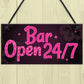 Bar Sign Pub Club Home Bar Open Display Hanging Plaque Kitchen