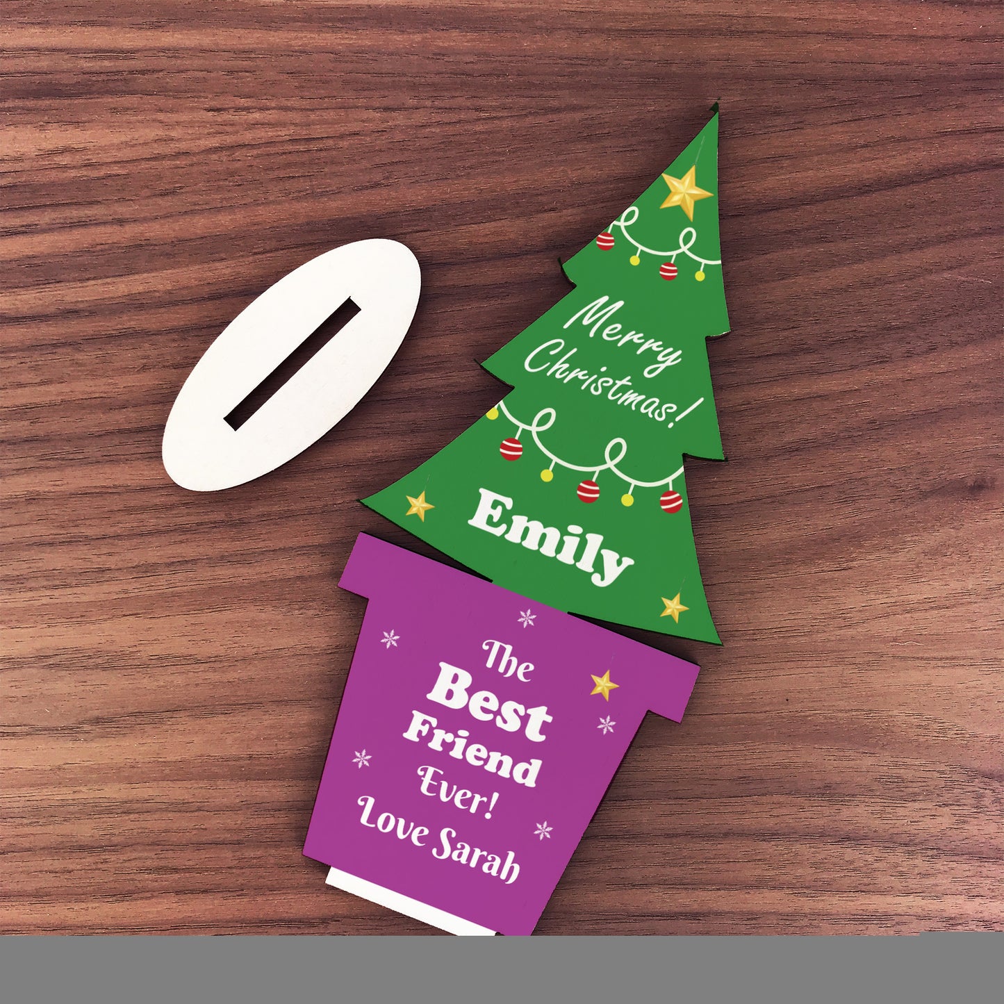 Christmas Gift For Best Friend Wood Christmas Tree Personalised